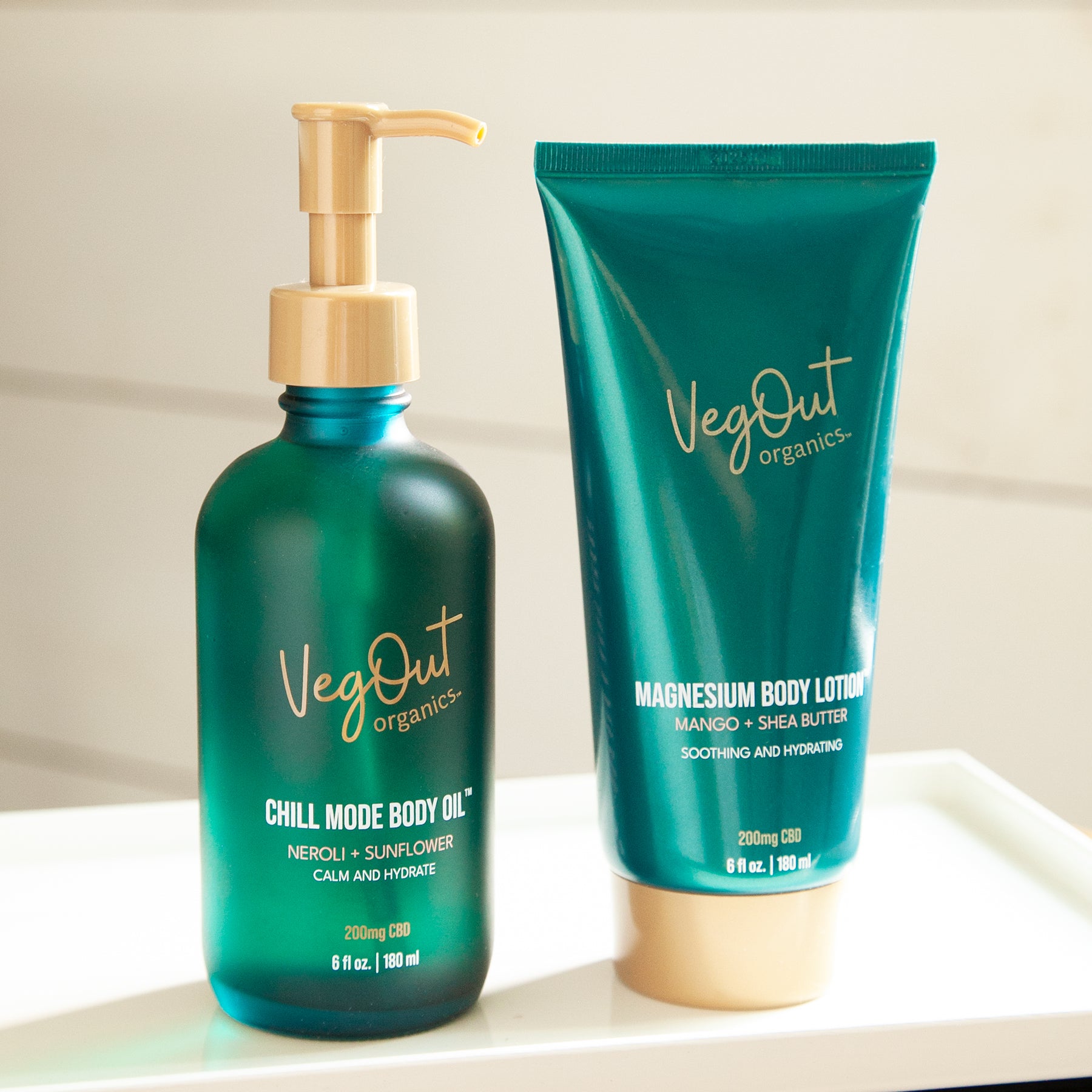 Massage + Relaxation Gift Set includes body oil and body lotion