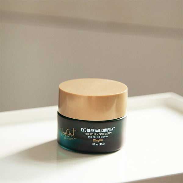Close-up of vegan eye cream texture showing smooth consistency ideal for daily plant-based skincare.