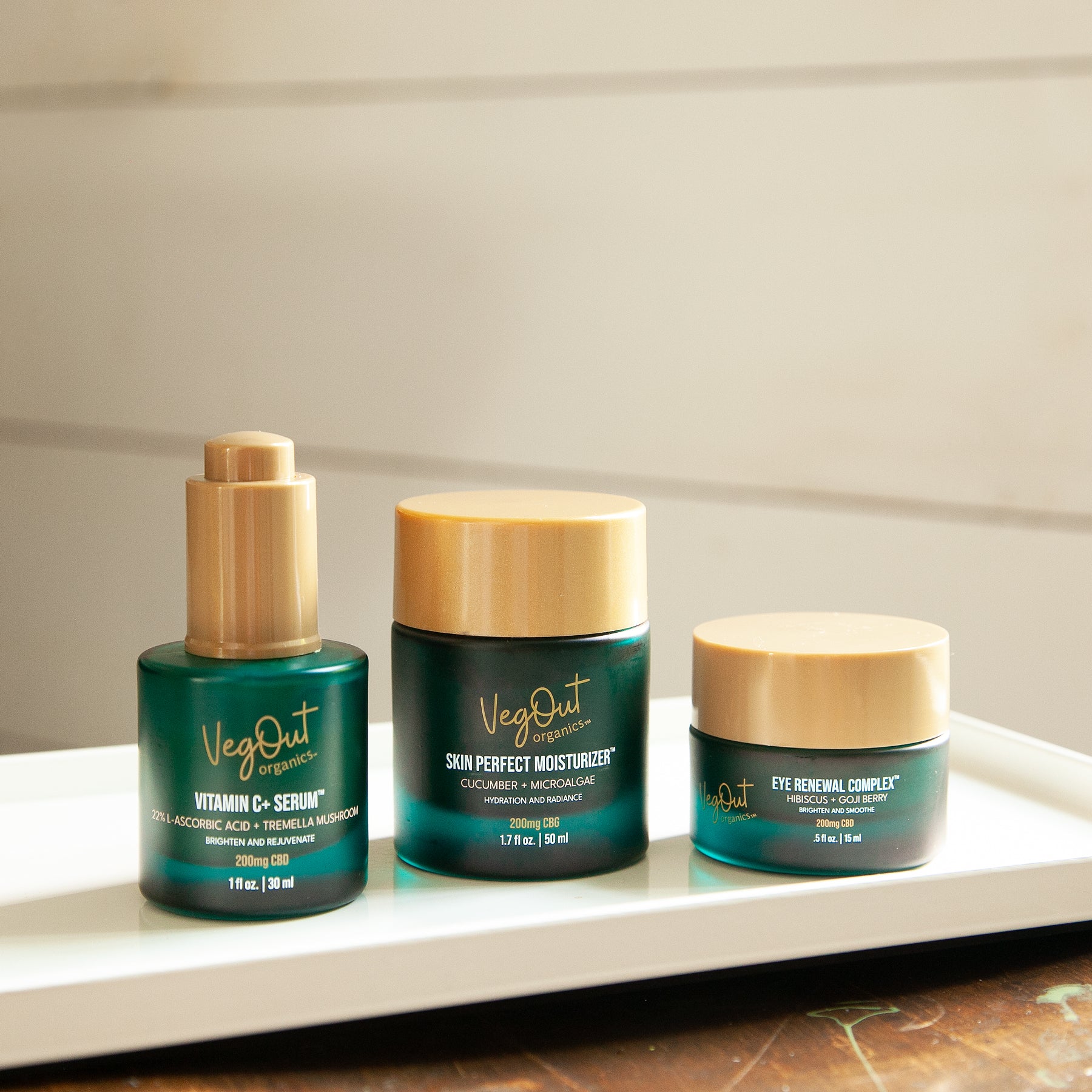 Eye Renewal Complete Set includes Vitamin C+ Serum, Moisturizer, and Eye Renewal Complex